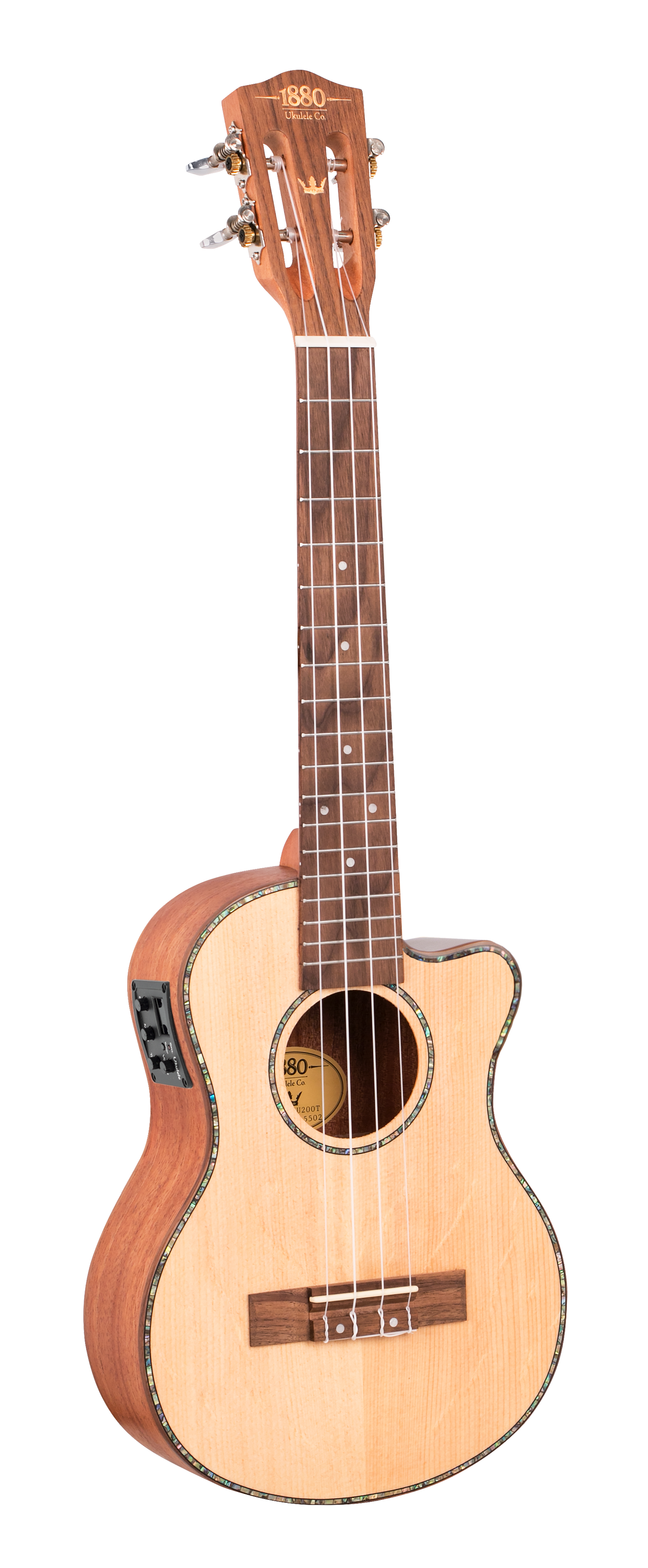 1880 Ukulele Co | EE200TCE | Tenor electric acoustic cutaway ukulele. 1880 Ukulele Co | EE200TCE | Tenor electric acoustic cutaway ukulele.
